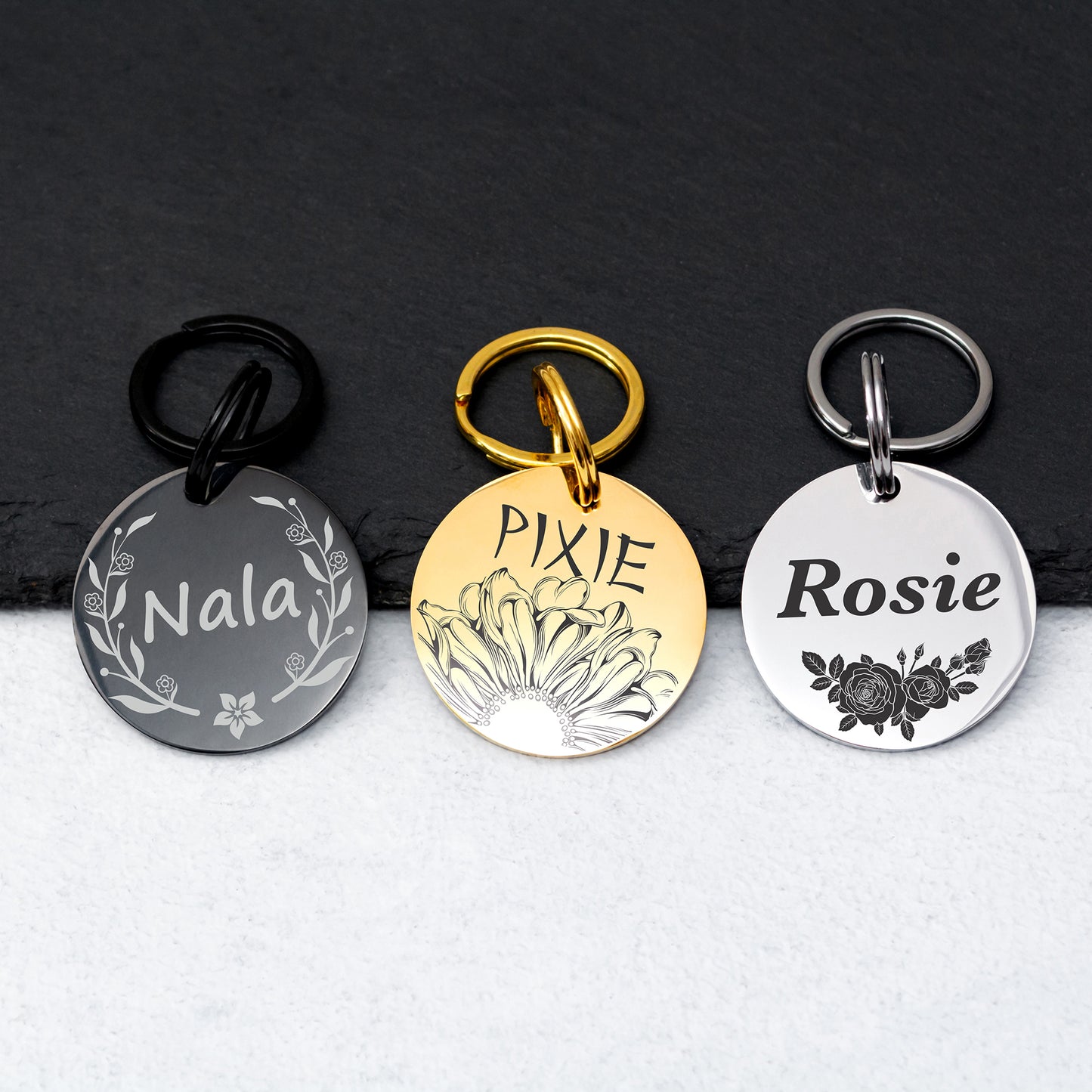 Engraved Dog Tag - Personalized Pet Collar Tag with ID