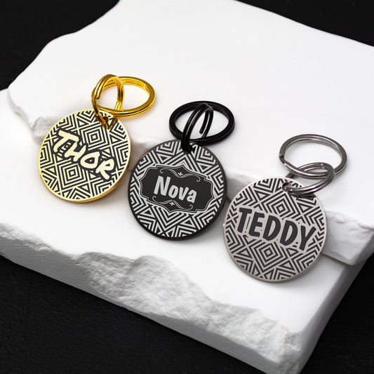 Stainless Steel Dog ID Tag - Custom Engraved Pet Tag