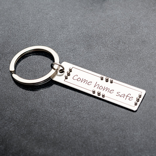 Personalized Drive Safe Keychain - Real Handwriting on Stainless Steel