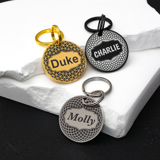Engraved Dog Tag - Personalized Pet Collar Tag with ID