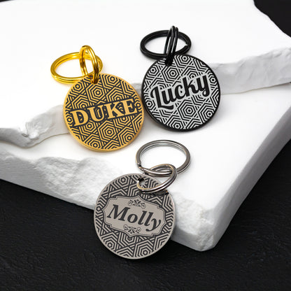 Custom Dog Tag - Engraved Double Sided Pet ID Tag with Phone