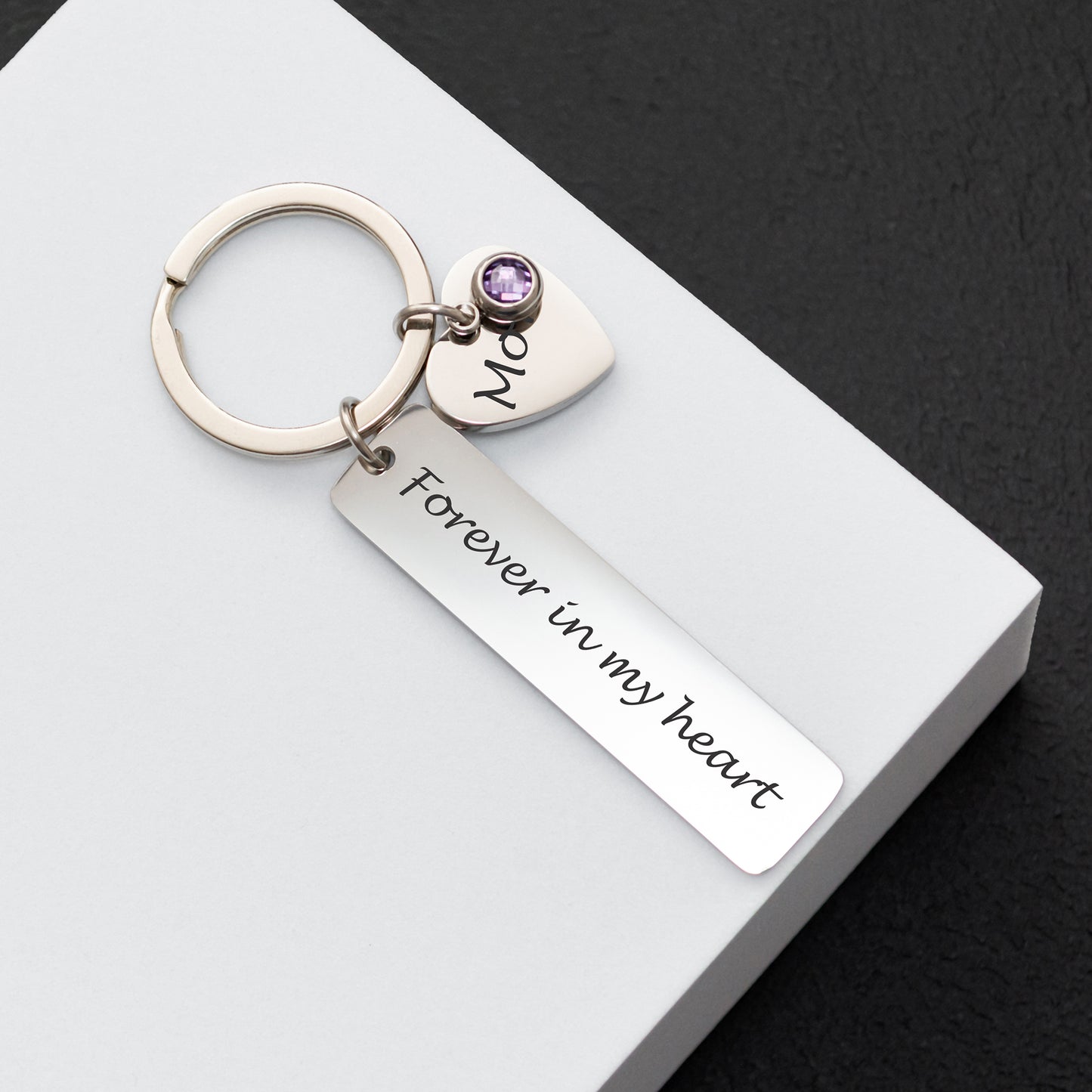 Personalized Memorial Keychain - Custom Text Engraving