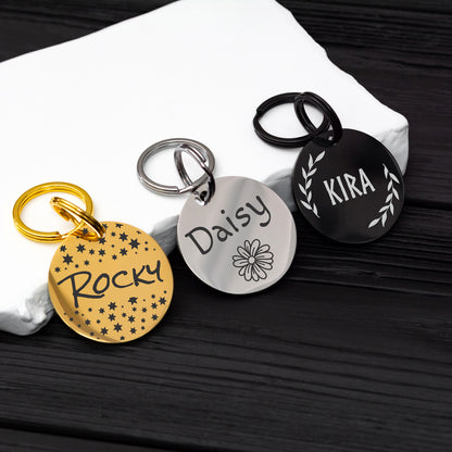 Custom Dog Tag - Engraved Double Sided Pet ID Tag with Phone