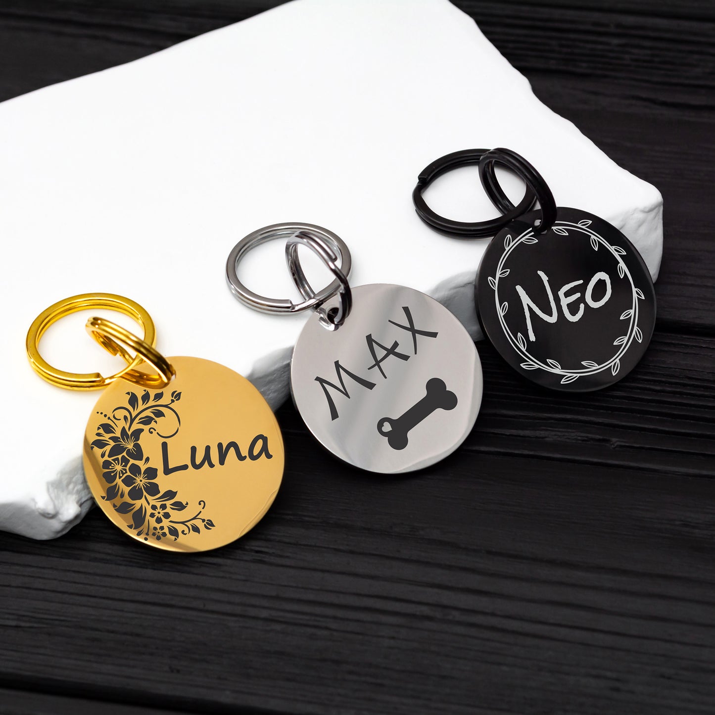 Custom Cat and Dog Tag - Stainless Steel Engraved Pet ID