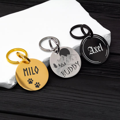 Personalized Dog and Cat Tag - Stainless Steel Engraved Pet ID Tag