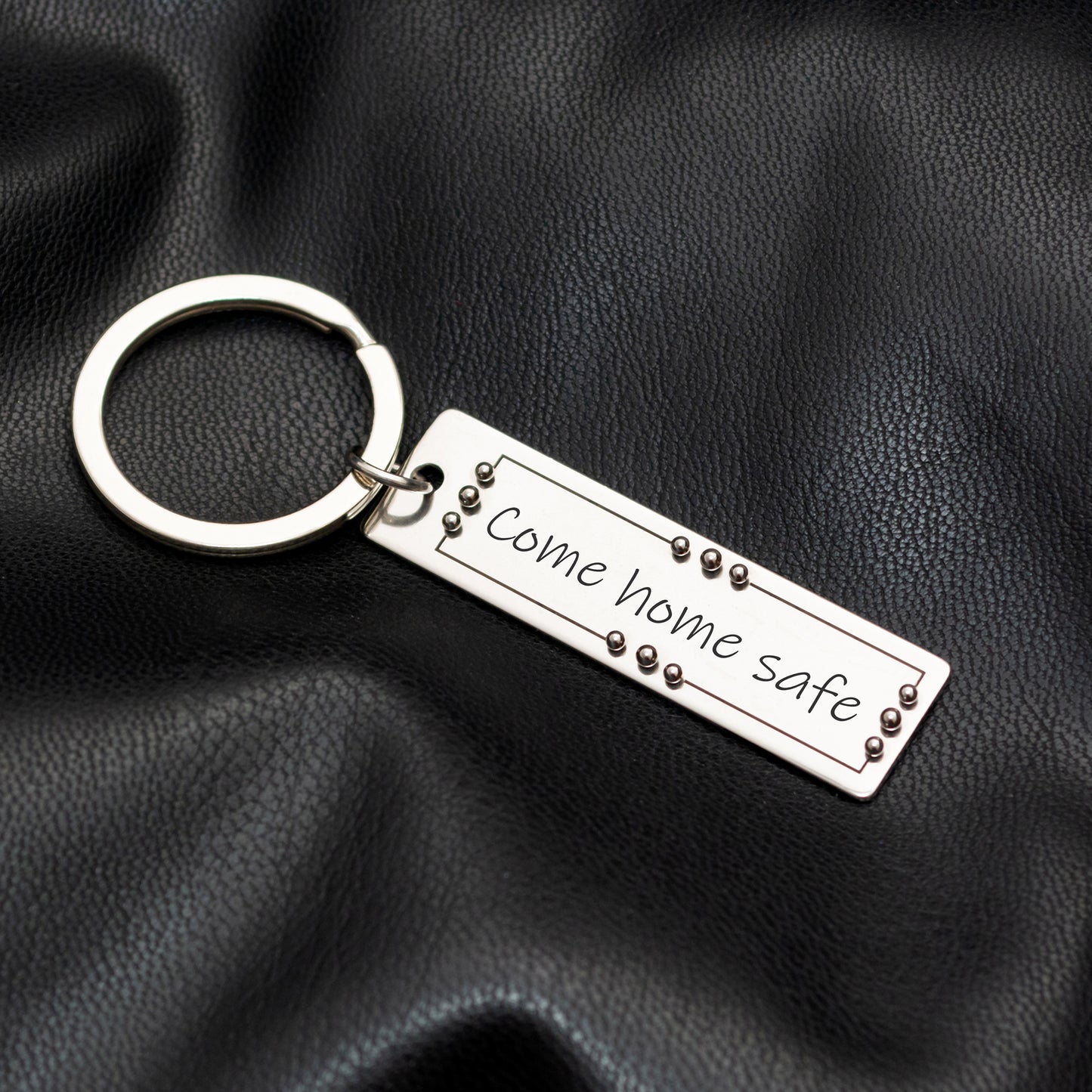 Personalized Drive Safe Keychain - Real Handwriting on Stainless Steel