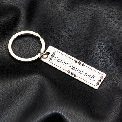 Personalized Drive Safe Keychain - Real Handwriting on Stainless Steel