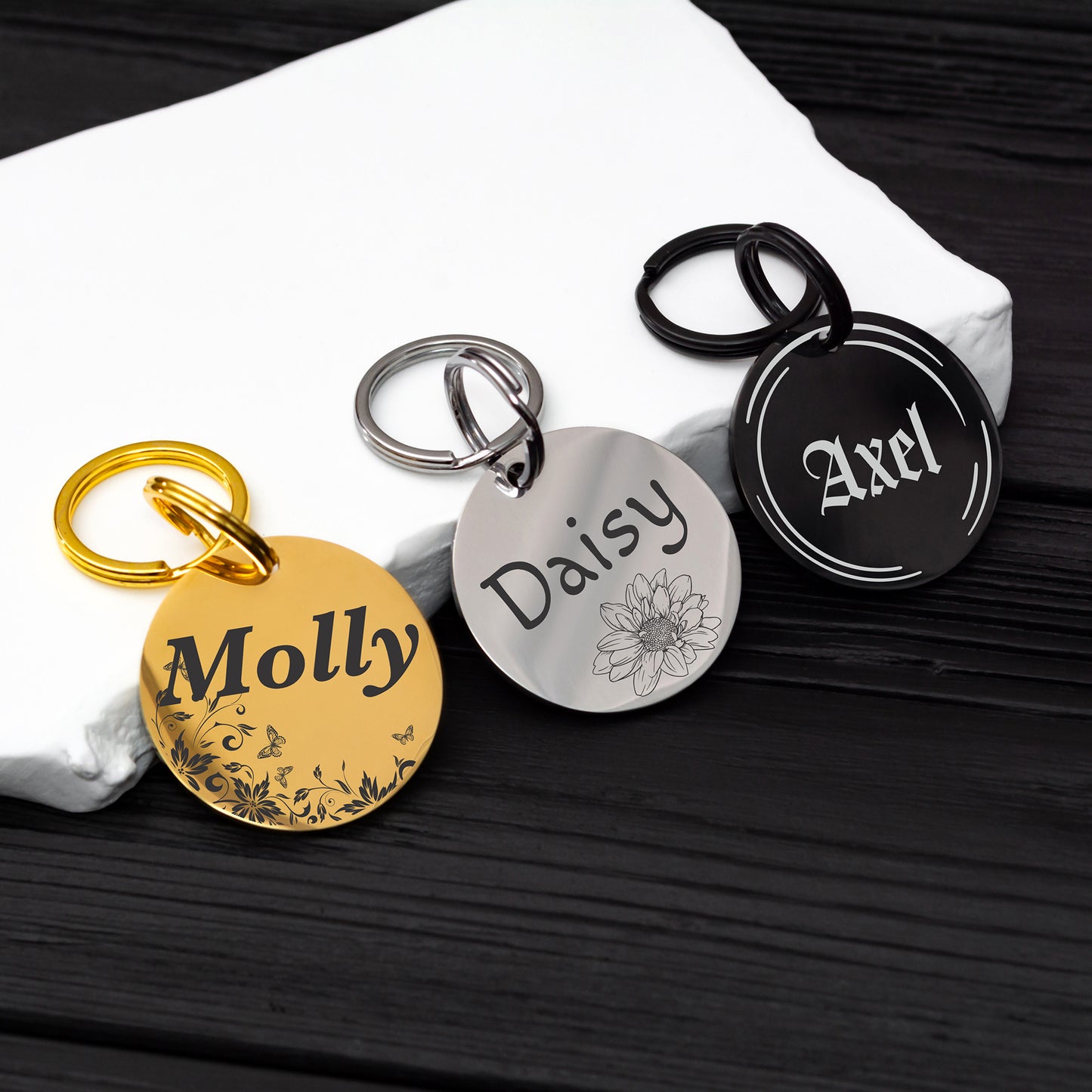 Custom Cat and Dog Tag - Stainless Steel Engraved Pet ID