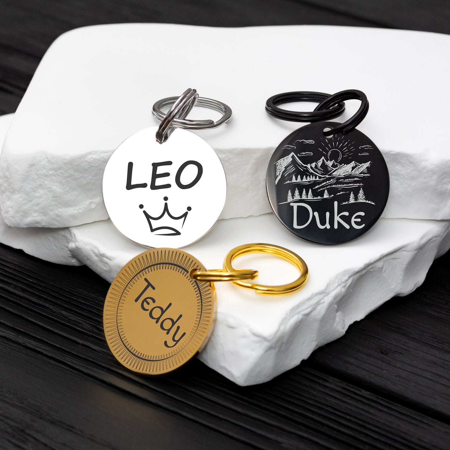Custom Dog Tag - Engraved Double Sided Pet ID Tag with Phone