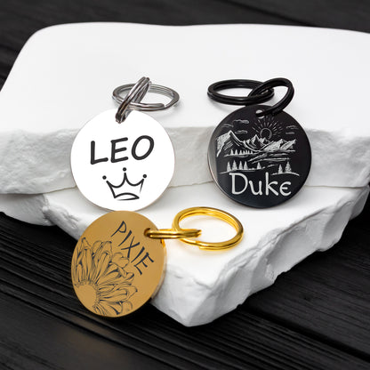 Stainless Steel Dog ID Tag - Custom Engraved Pet Tag