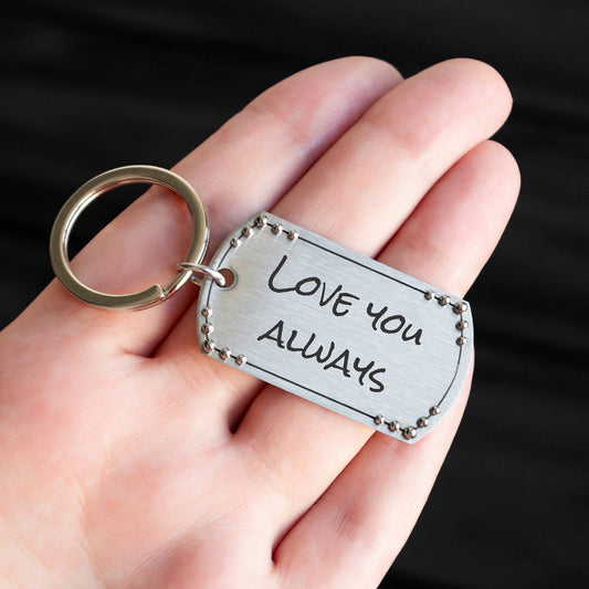 Engraved Handwriting Keychain - Personalized Family Gift
