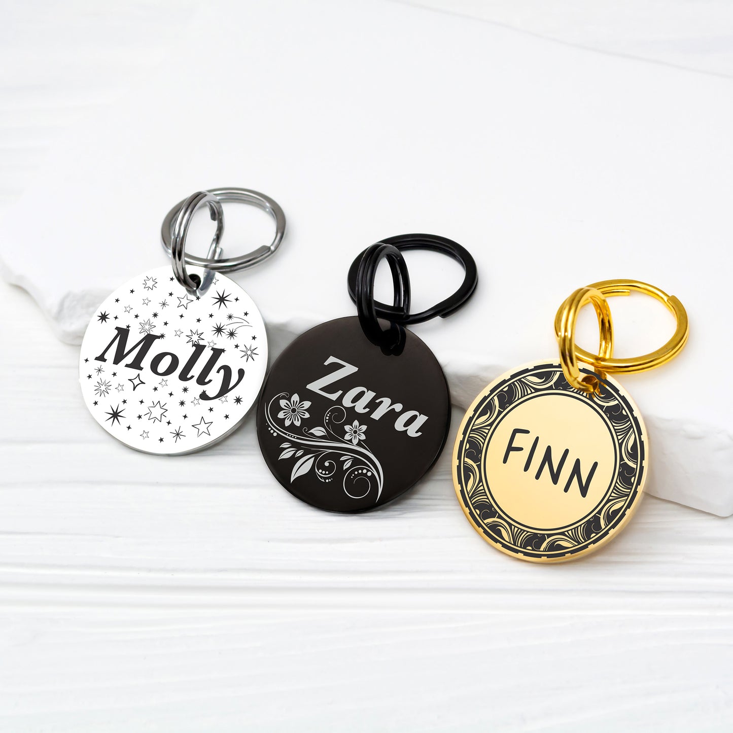 Engraved Dog Tag - Personalized Pet Collar Tag with ID