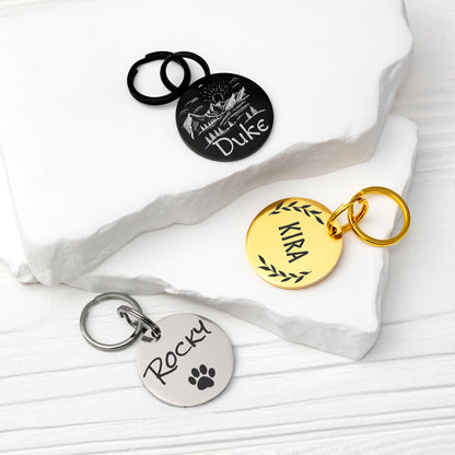 Custom Cat and Dog Tag - Stainless Steel Engraved Pet ID