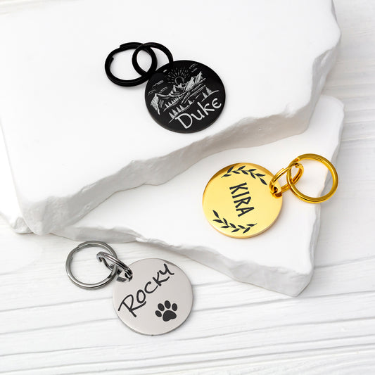 Custom Cat and Dog Tag - Stainless Steel Engraved Pet ID