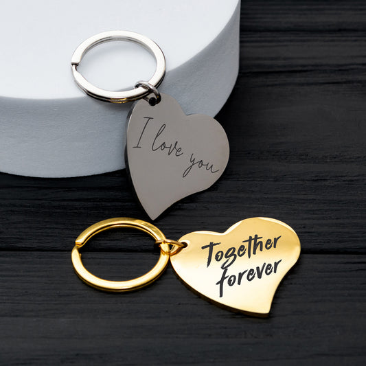 Love Keychain - Handwriting or Font Engraving