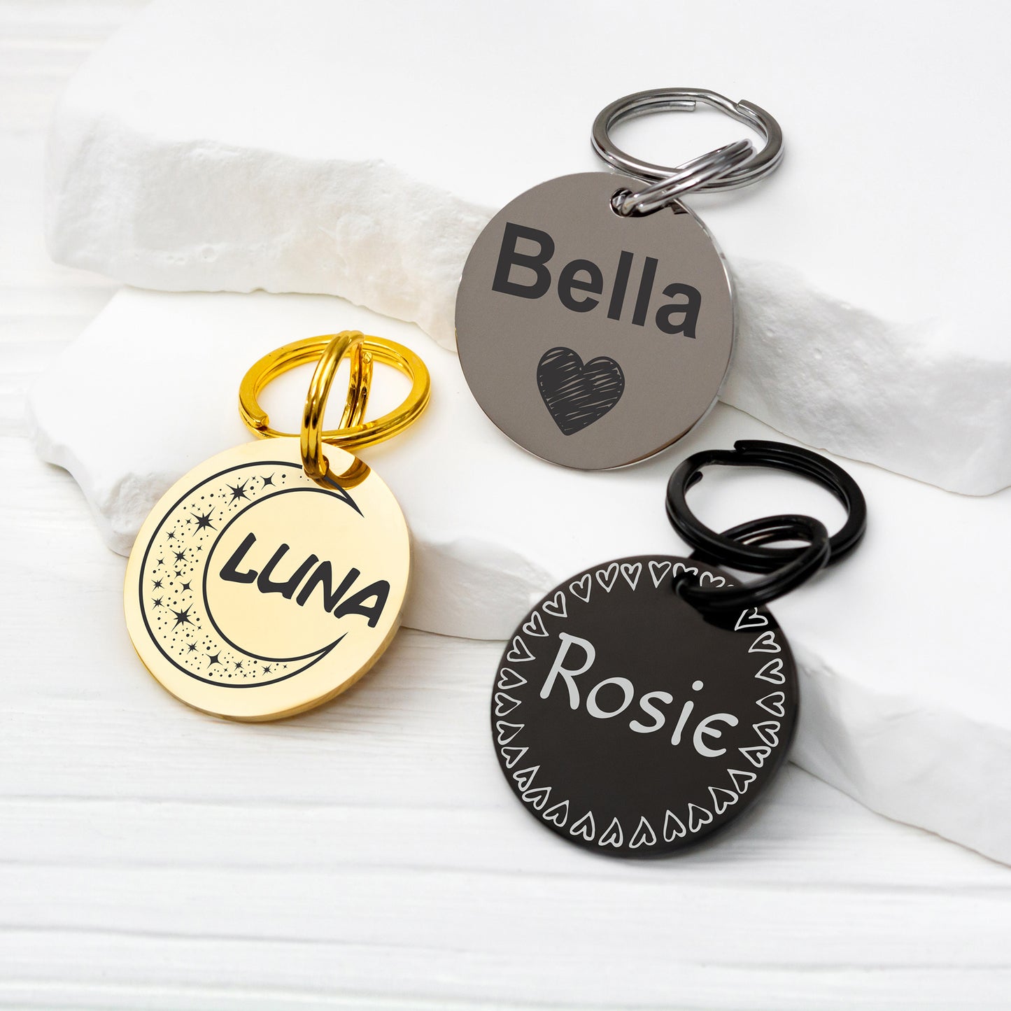 Personalized Dog and Cat Tag - Stainless Steel Engraved Pet ID Tag