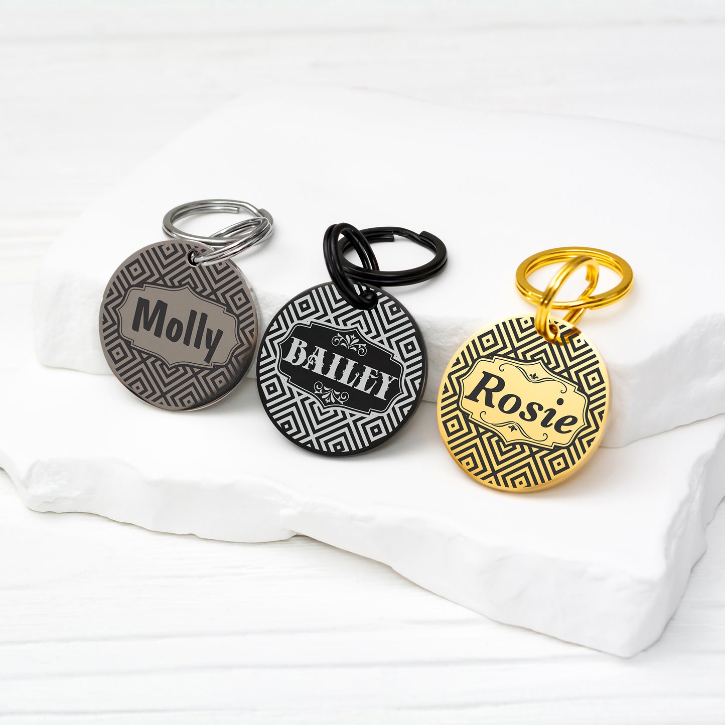 Engraved Dog Tag - Personalized Pet Collar Tag with ID