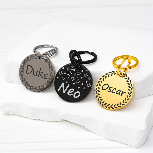 Stainless Steel Dog ID Tag - Custom Engraved Pet Tag