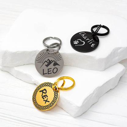 Custom Dog Tag - Engraved Double Sided Pet ID Tag with Phone