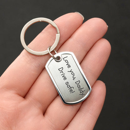 Custom Handwriting Drive Safe Keychain - Personalized Engraved Gift