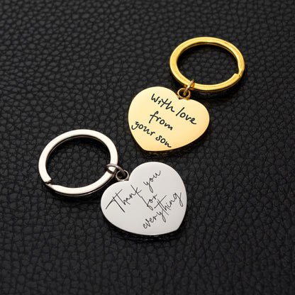 Personalized Family Gift - Handwriting Engraved Keychain