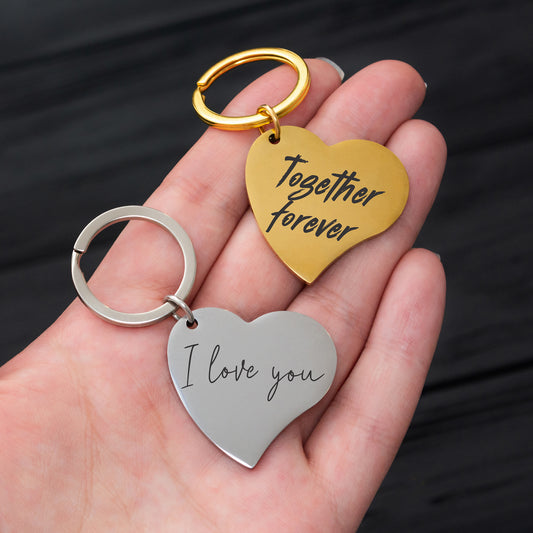 Love Keychain - Handwriting or Font Engraving