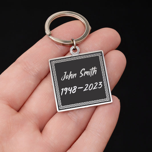 Memorial Keychain - Engraved Text or Handwriting
