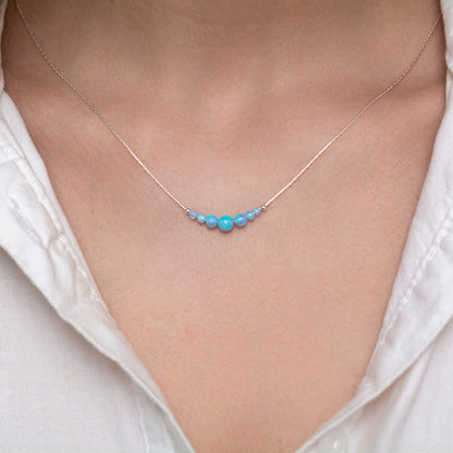 Elegant and Modern Opal Bead Necklace - Custom Silver or Gold-Filled