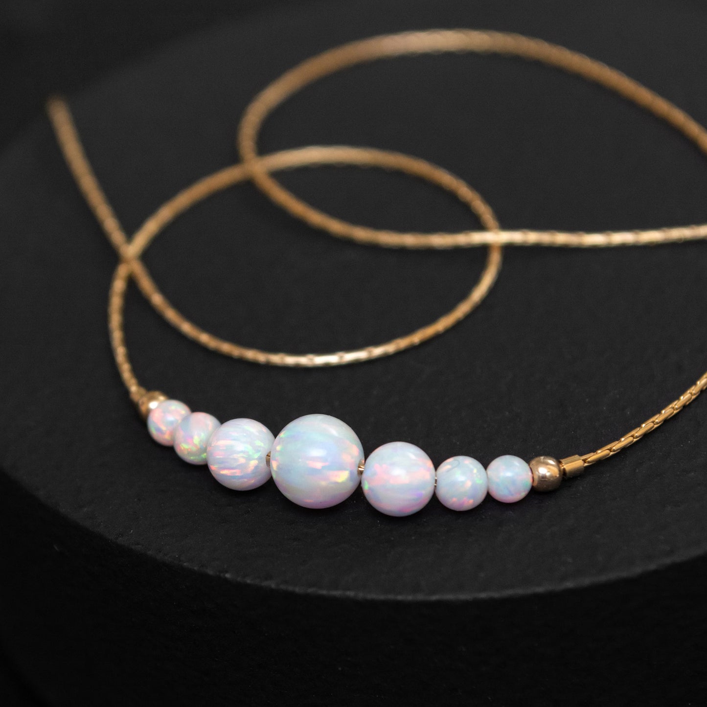 Beautiful Opal Bead Necklace - Choose Silver or Gold-Filled for a Refined Look