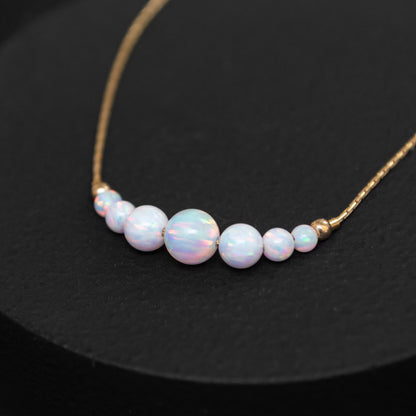 Beautiful Opal Bead Bracelet - Choose Silver or Gold-Filled for a Refined Look