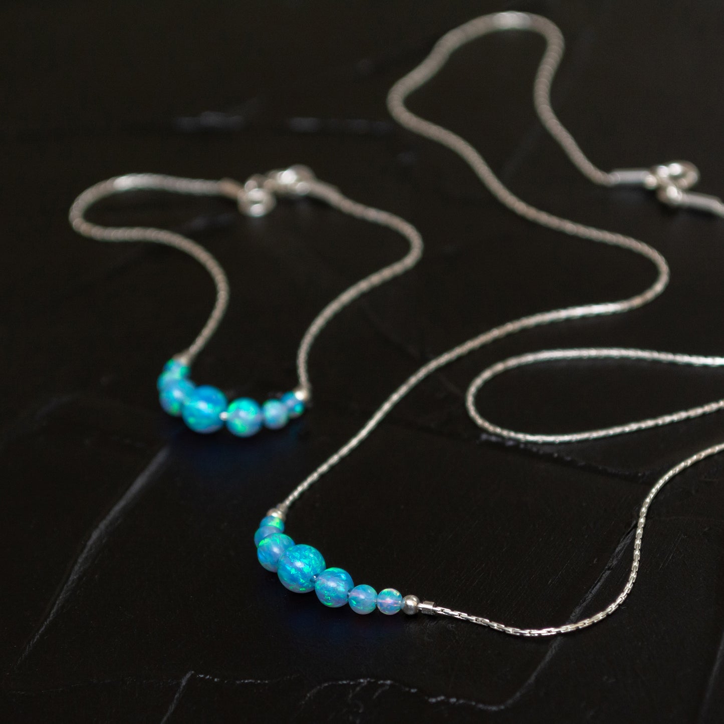 Timeless Silver or Gold-Filled Necklace and Bracelet Set with Stunning Opal Beads