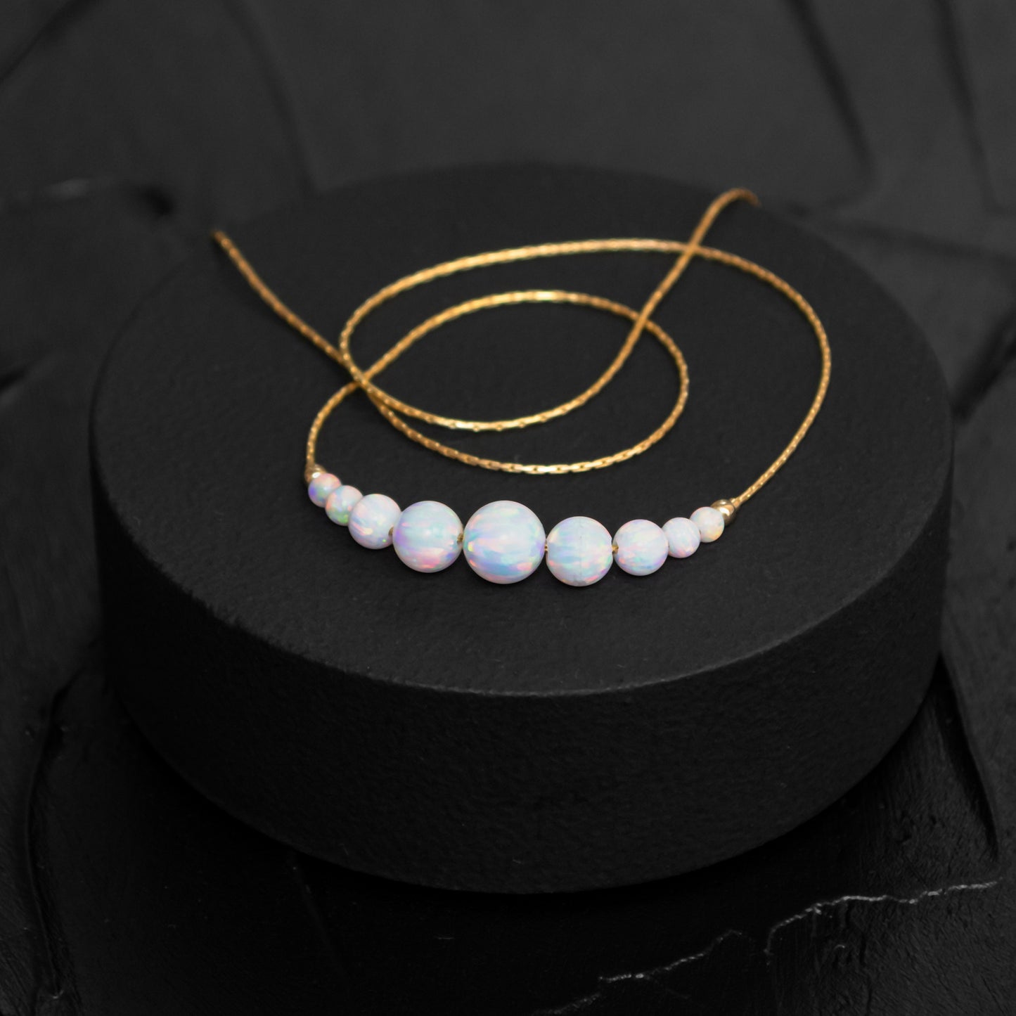 Exquisite Silver/Gold-Filled Necklace with Tiny Opal Accents