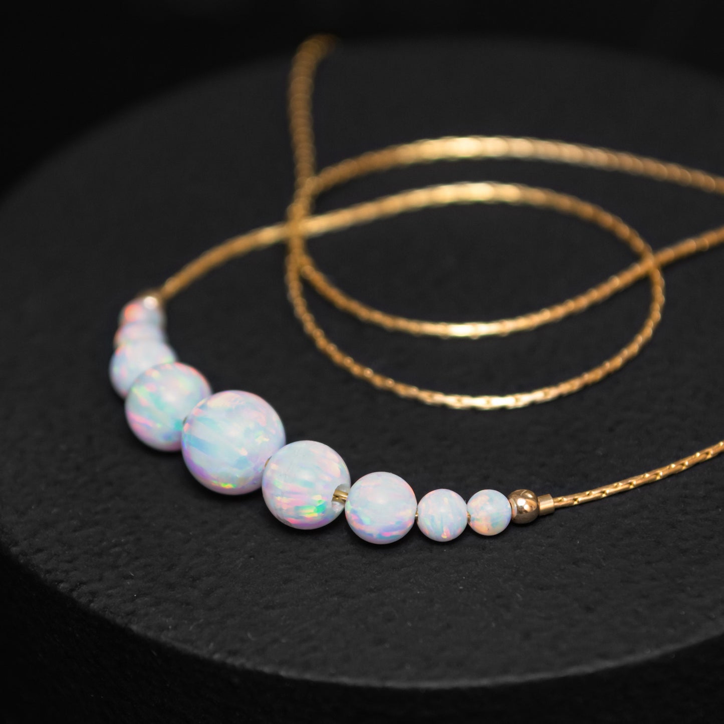 Exquisite Silver/Gold-Filled Necklace with Tiny Opal Accents