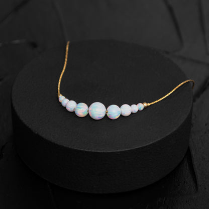 Delicate Opal Bracelet in Elegant Silver or Gold-Filled