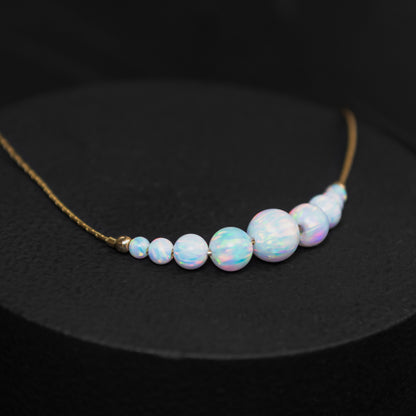 Delicate Opal Bracelet in Elegant Silver or Gold-Filled