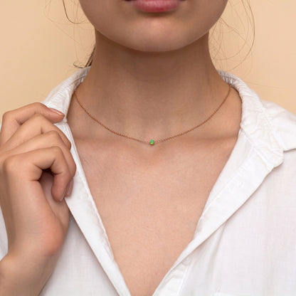 Minimalist Opal Bead Necklace - Customizable in Silver or Gold-Filled