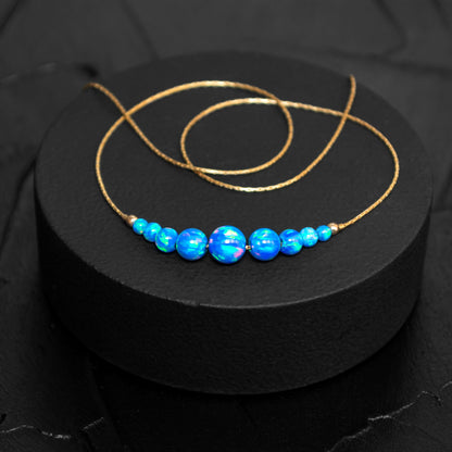 Stunning Silver or Gold-Filled Necklace with Dainty Opal Beads