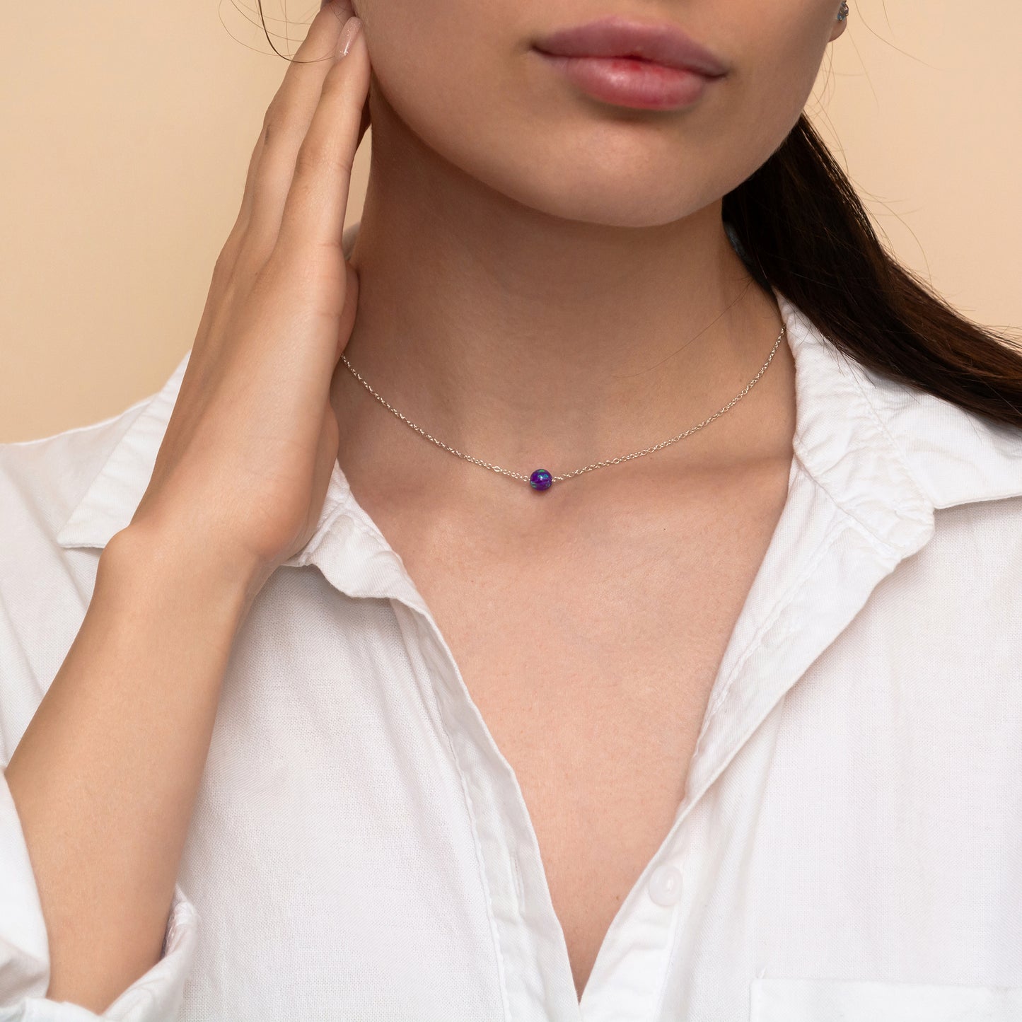 Dainty Opal Necklace - Customizable in Beautiful Silver or Gold-Filled