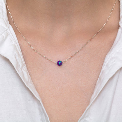 Dainty Opal Necklace - Customizable in Beautiful Silver or Gold-Filled