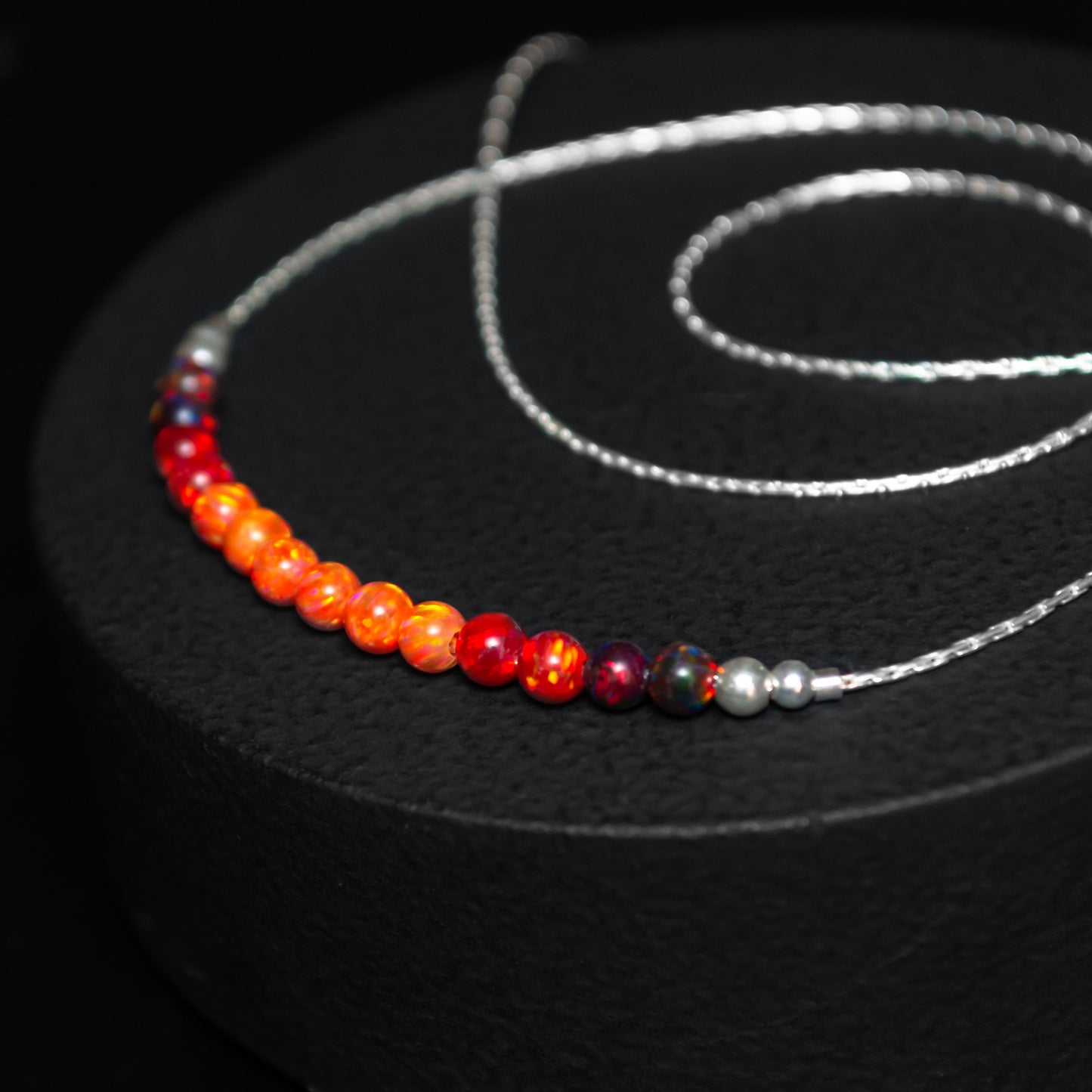 Elegant and Modern Opal Bead Necklace - Custom Silver or Gold-Filled