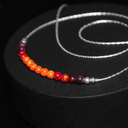 Elegant and Modern Opal Bead Necklace - Custom Silver or Gold-Filled