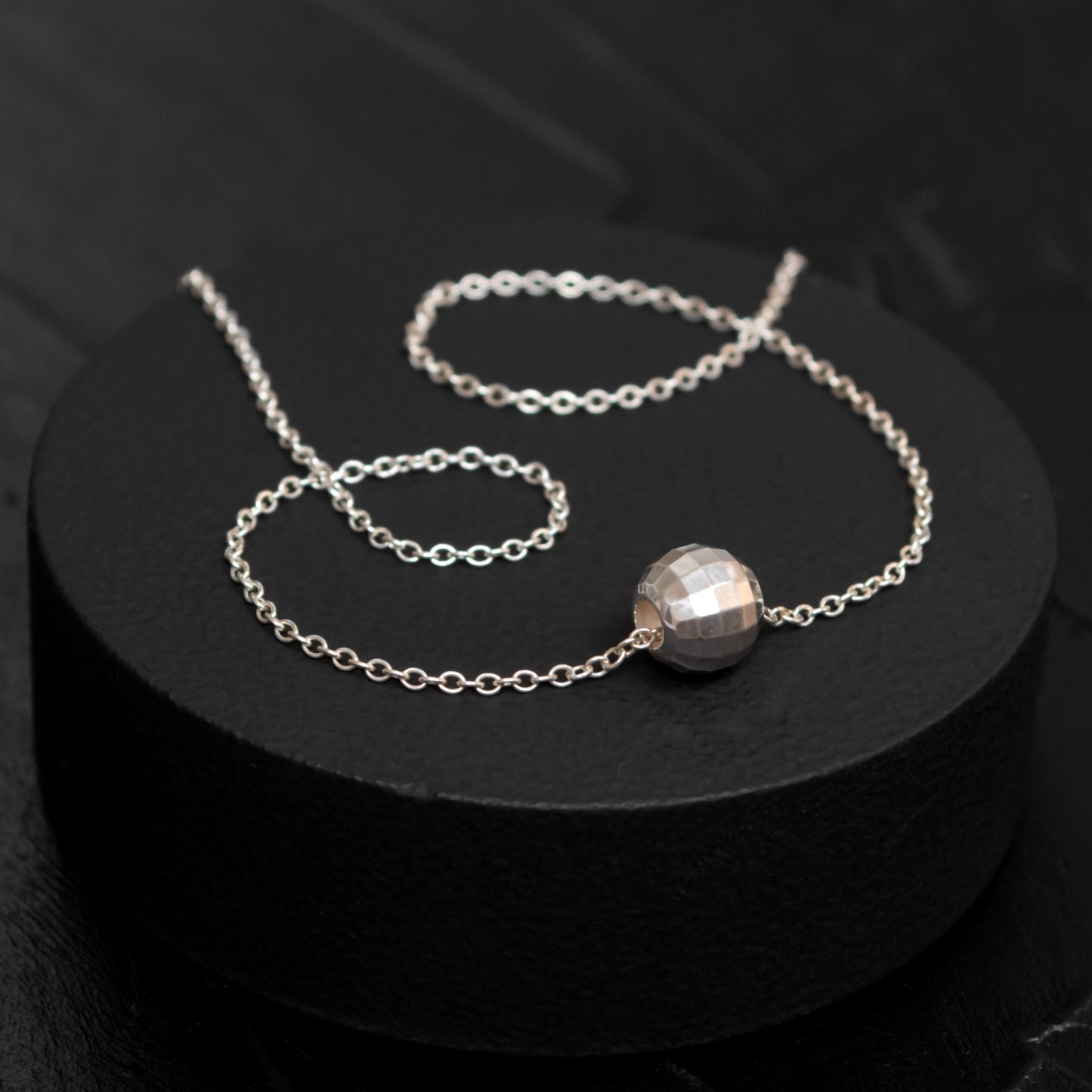 Delicate Bead Necklace in Elegant Silver