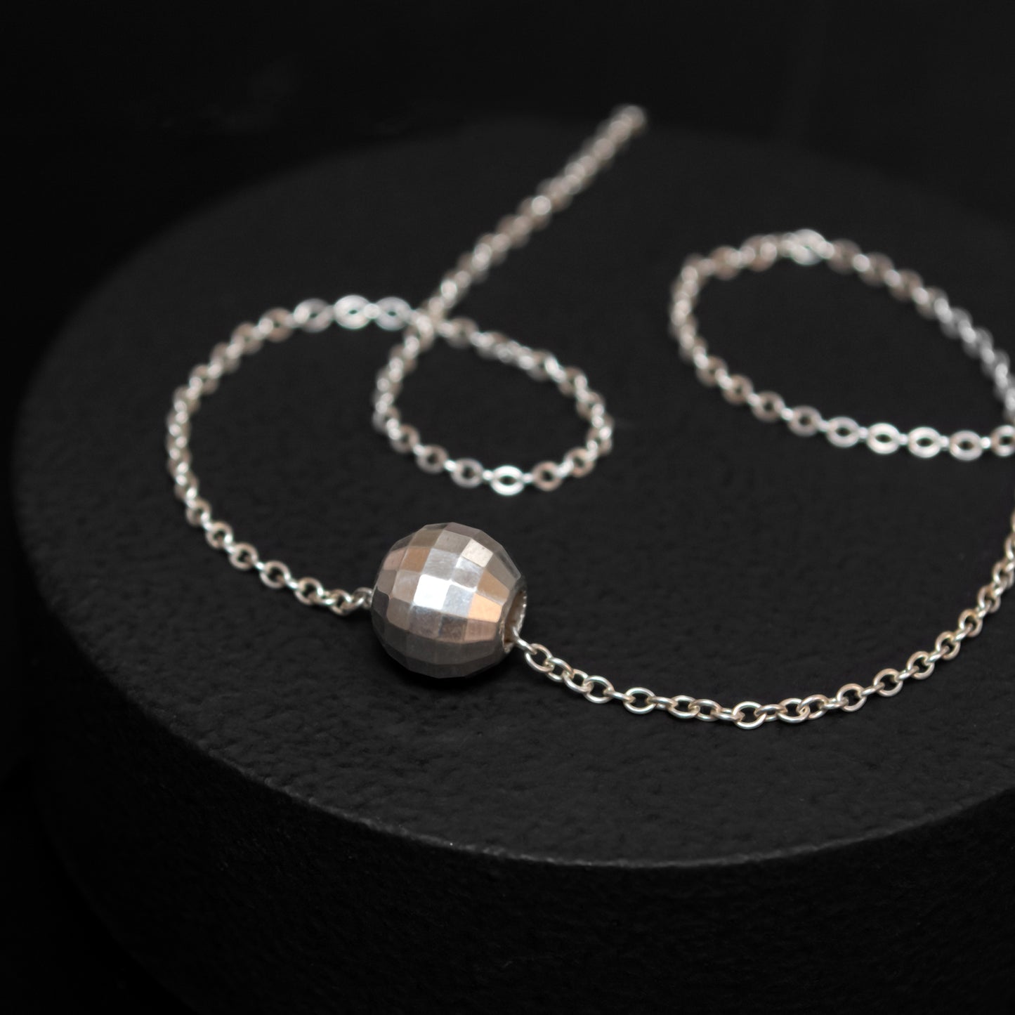 Delicate Bead Necklace in Elegant Silver