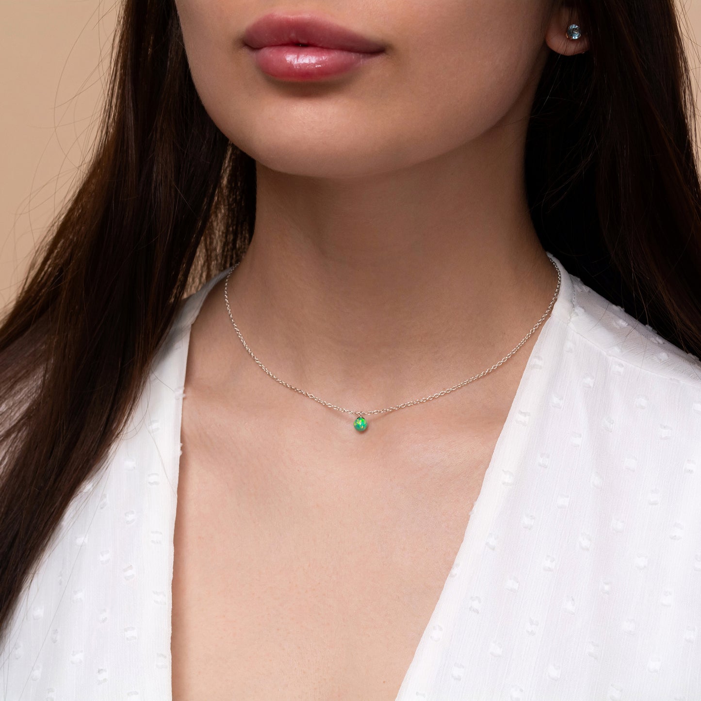 Chic and Minimalist Opal Bead Necklace - Choose Silver or Gold-Filled