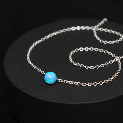 Luxurious Silver or Gold-Filled Necklace with Tiny Opal Accent