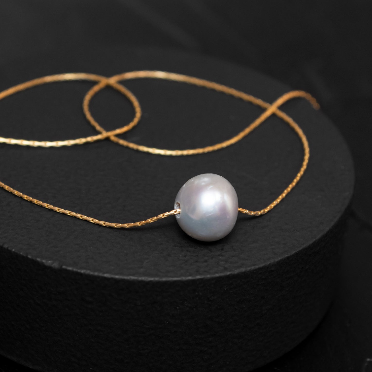 Exquisite Silver/Gold-Filled Necklace with Tiny Pearl Accent