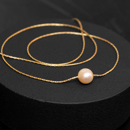 Minimalist Pearl Bead Necklace - Customizable in Silver or Gold-Filled