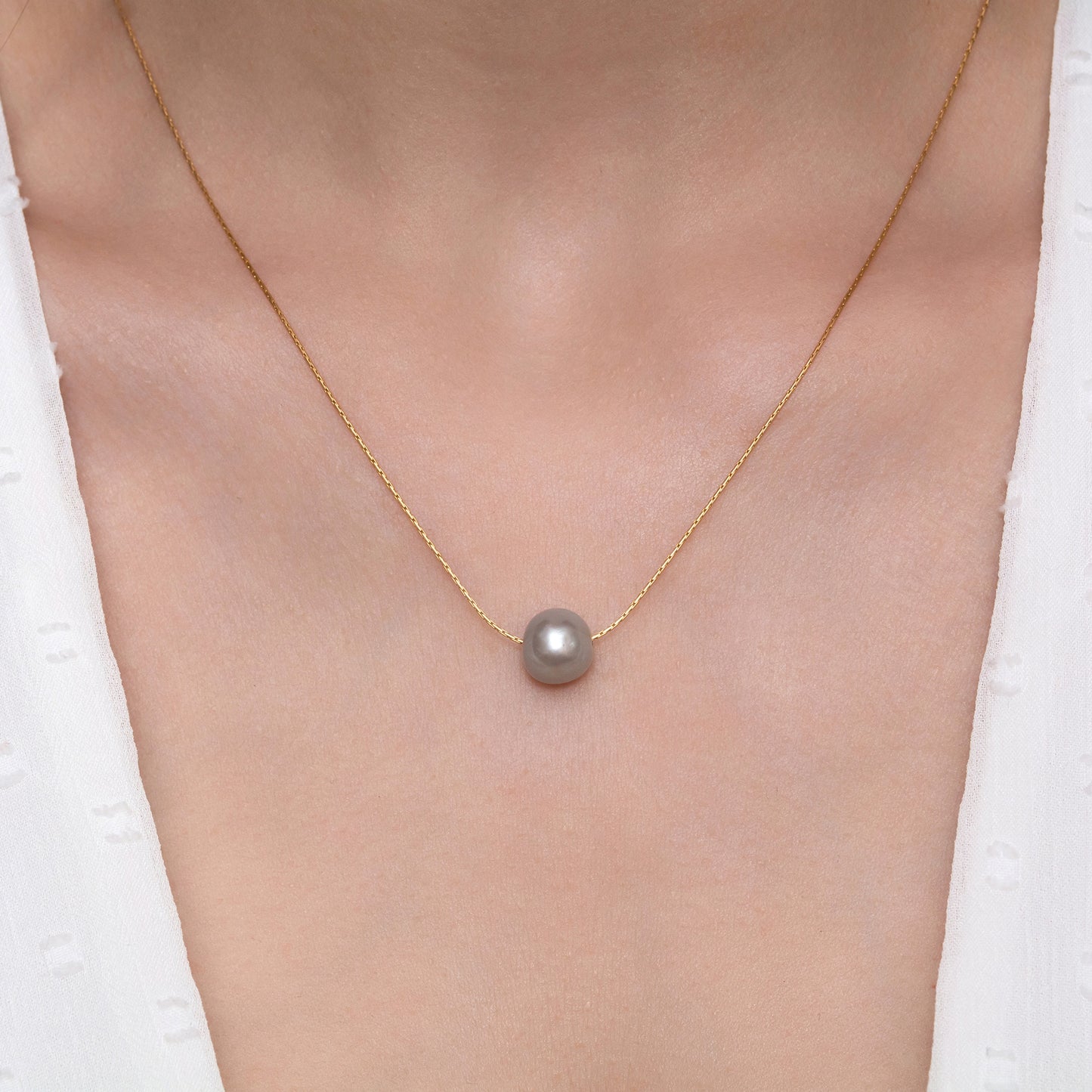 Exquisite Silver/Gold-Filled Necklace with Tiny Pearl Accent