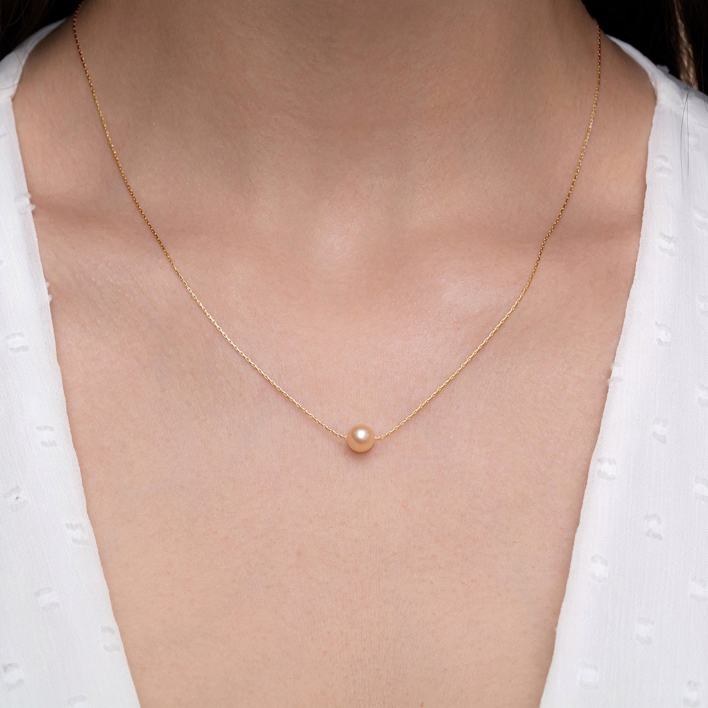 Minimalist Pearl Bead Necklace - Customizable in Silver or Gold-Filled