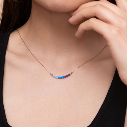 Delicate Opal Necklace in Elegant Silver or Gold-Filled